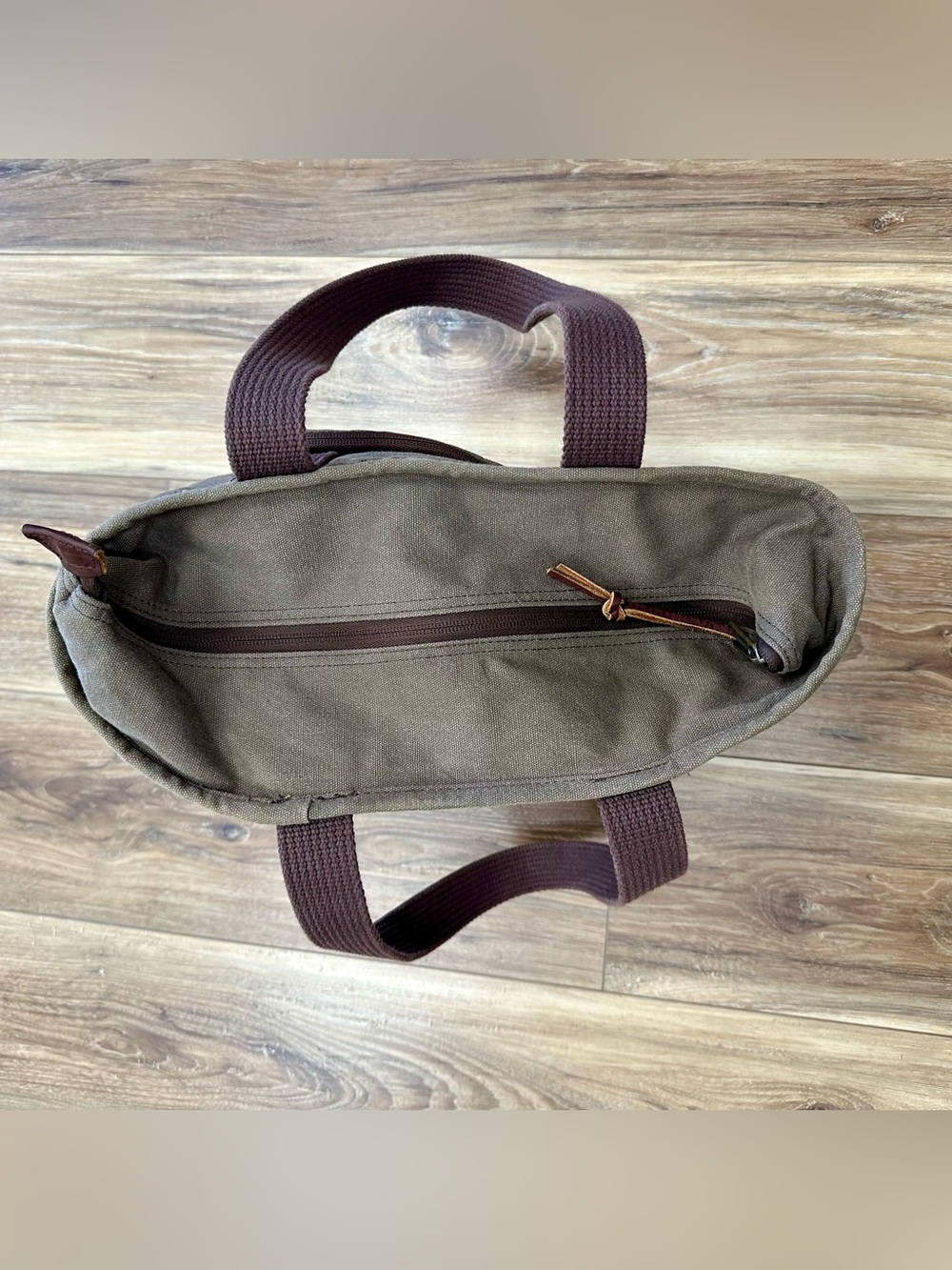 Duluth Trading Co. Canvas Tote Bag Zip Multipocket Brown - Picture 9 of 15